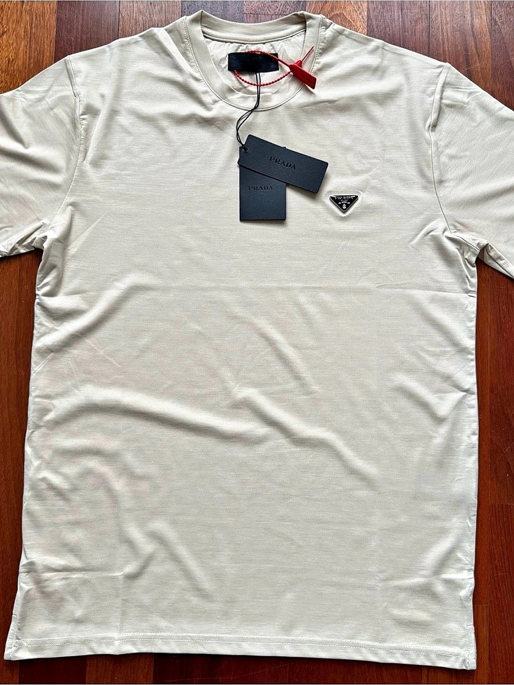 Prada Short Sleeve T-Shirt in Cream